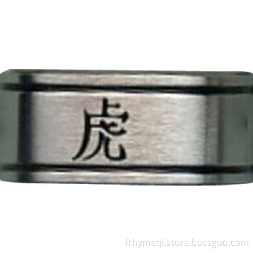 Laser Chinese characters Stainless Steel Rings